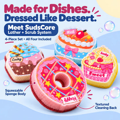 Foamberry Dessert Sponges — 4-Piece Set