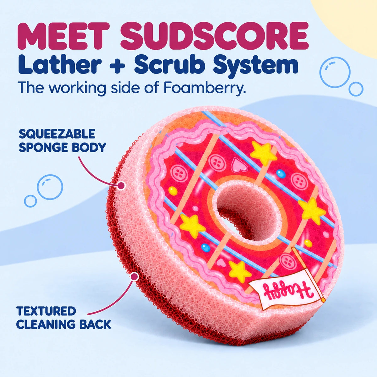 Foamberry Dessert Sponges — 4-Piece Set