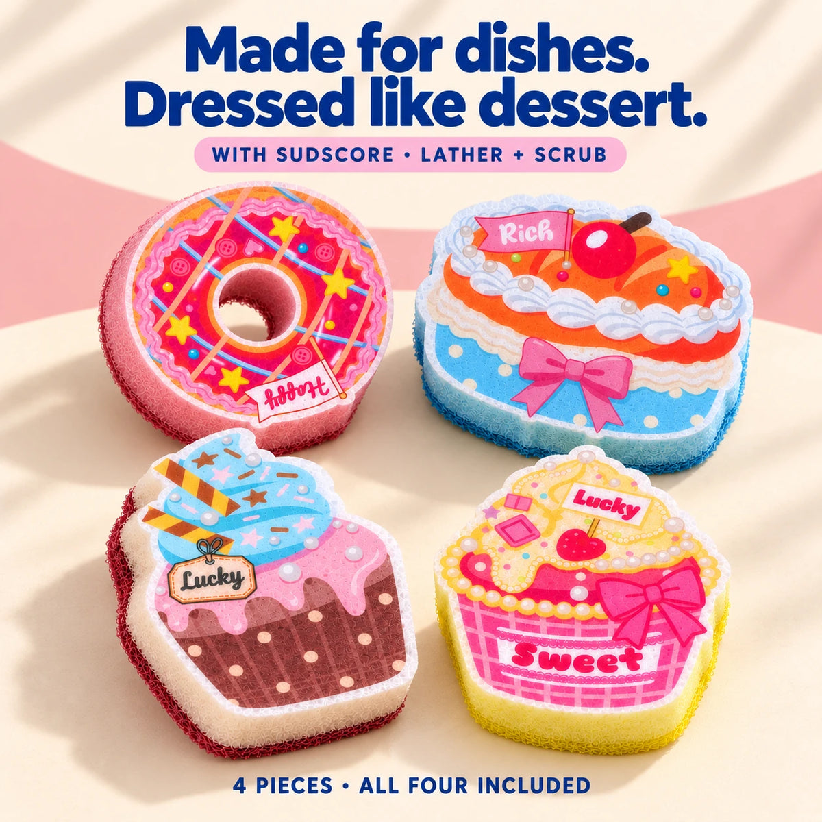 Foamberry-dessertsvampar - 4-delarsset